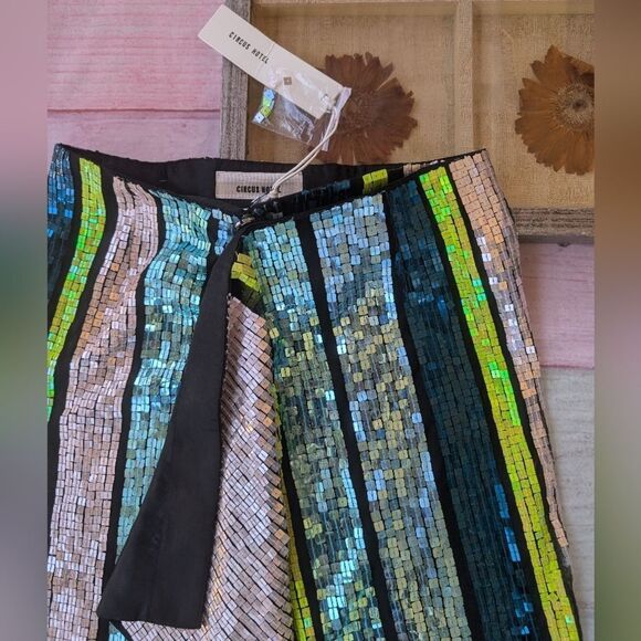 NWT Circus Hotel Sequin Asymmetrical Wrap Mini Skirt 40/S Club Night Out‎ - Picture 4 of 6